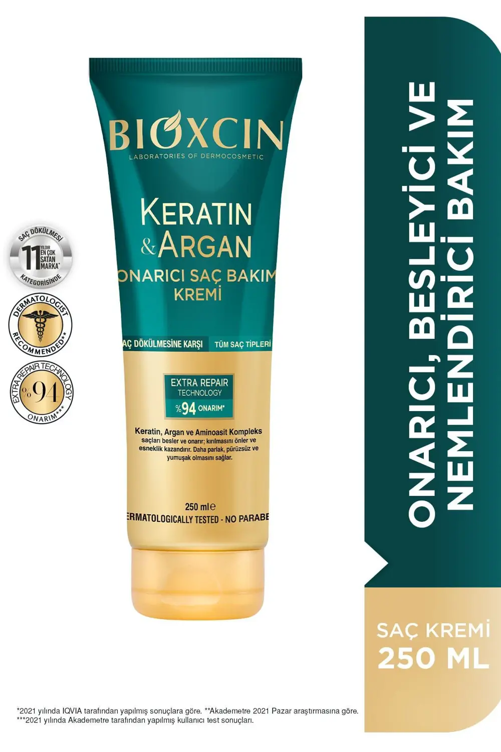 Bioxcin Keratin Argan Onarıcı Saç Bakım Kremi 250 Ml Yıpranmış Ve