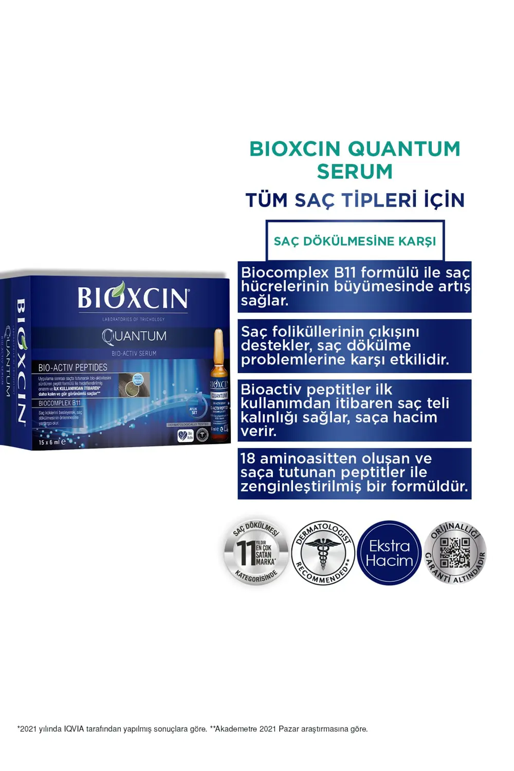 Bioxcin Quantum Ekstra Hacim & Bakım Serumu 15x6 Ml - Ince Telli 
