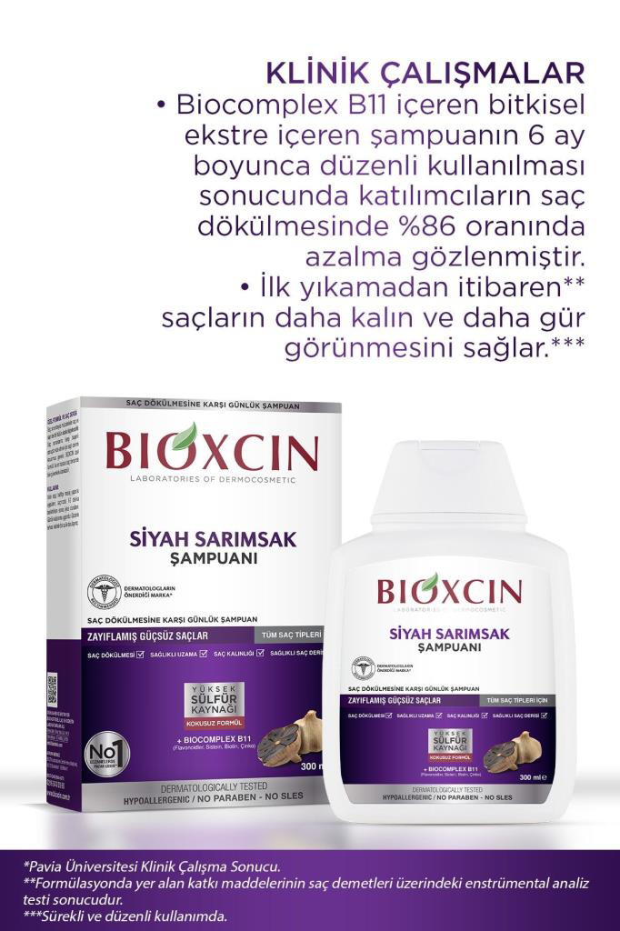 Bioxcin Siyah Sarımsak Şampuanı 300 ml - 3al2 Öde Tüm Saç Tipleri Bioxcin Siyah Sarımsak Şampuanı 300 ml - 3al2 Öde Tüm Saç Tipleri