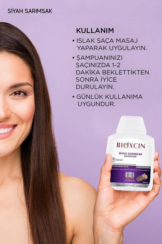 Bioxcin Siyah Sarımsak Şampuanı 300 ml - 3al2 Öde Tüm Saç Tipleri Bioxcin Siyah Sarımsak Şampuanı 300 ml - 3al2 Öde Tüm Saç Tipleri