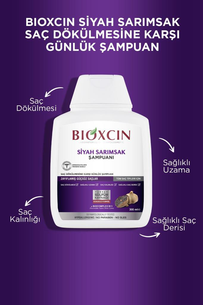 Bioxcin Siyah Sarımsak Şampuanı 300 ml - 3al2 Öde Tüm Saç Tipleri Bioxcin Siyah Sarımsak Şampuanı 300 ml - 3al2 Öde Tüm Saç Tipleri