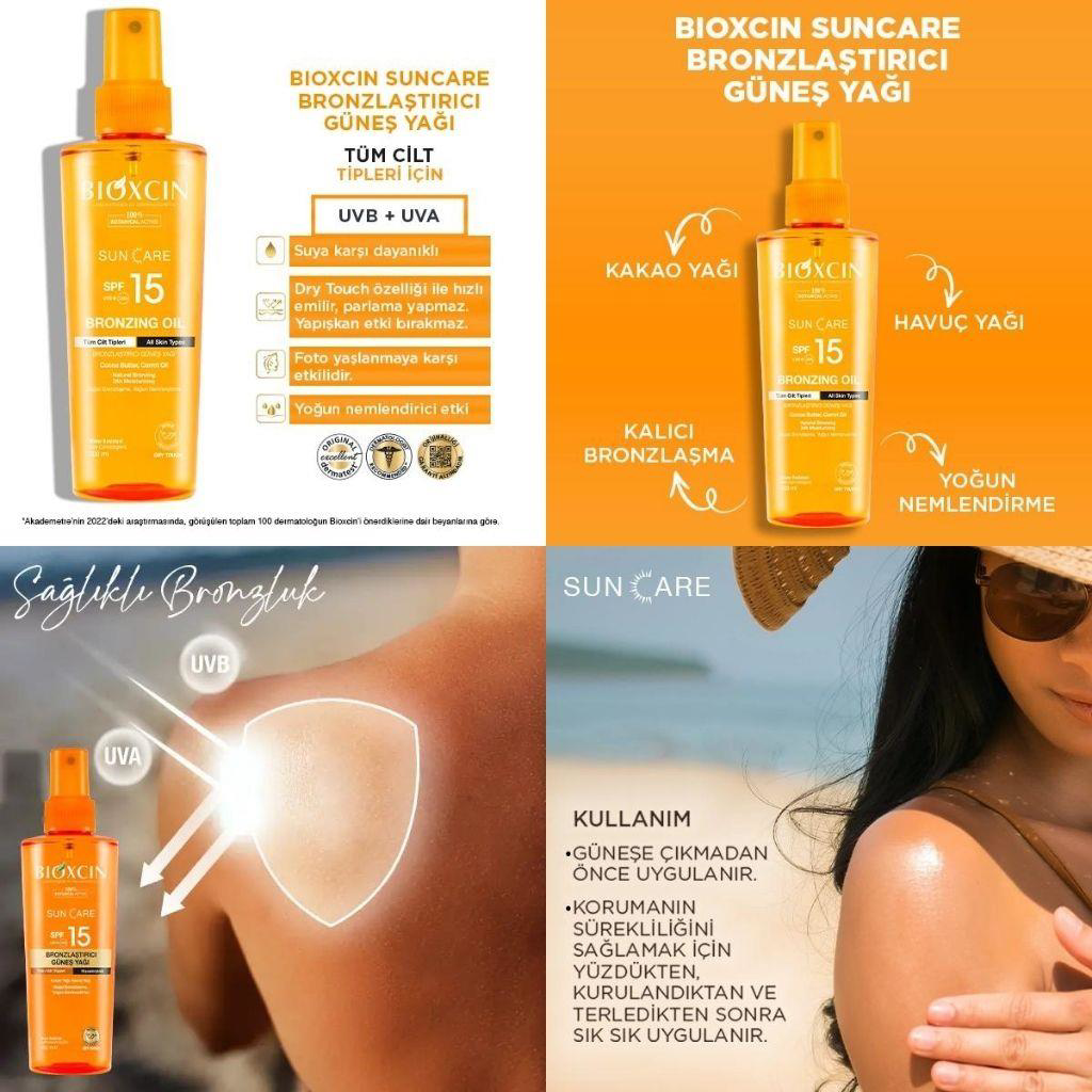 Bioxcin  Sun Care Spf 15 Bronzlaştirici Güneş Yaği 200 Ml