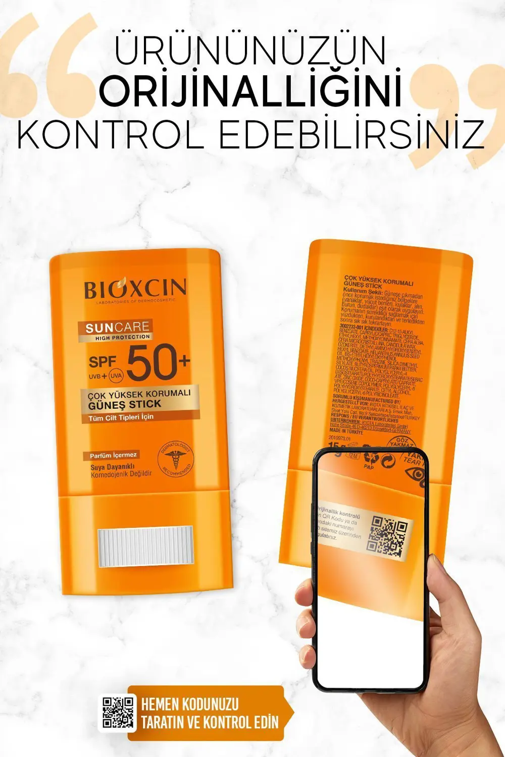 Bioxcin Sun Care Stick SPF 50 Hassas Bölgeler İçin Yüksek Korumal