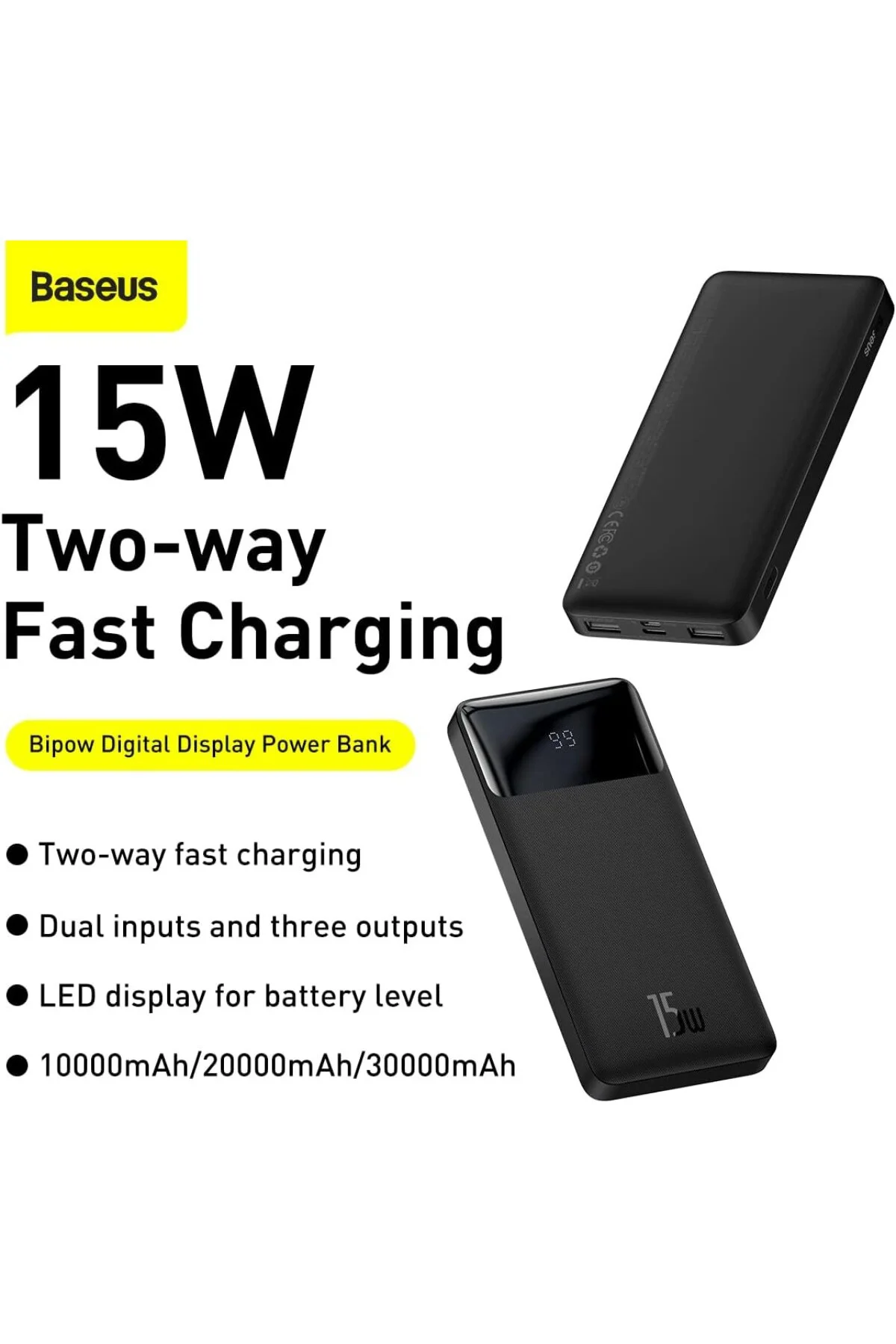 Bipow Overseas Edition 10.000 mAh Digital Display Powerbank 15W-S Bipow Overseas Edition 10.000 mAh Digital Display Powerbank 15W-S