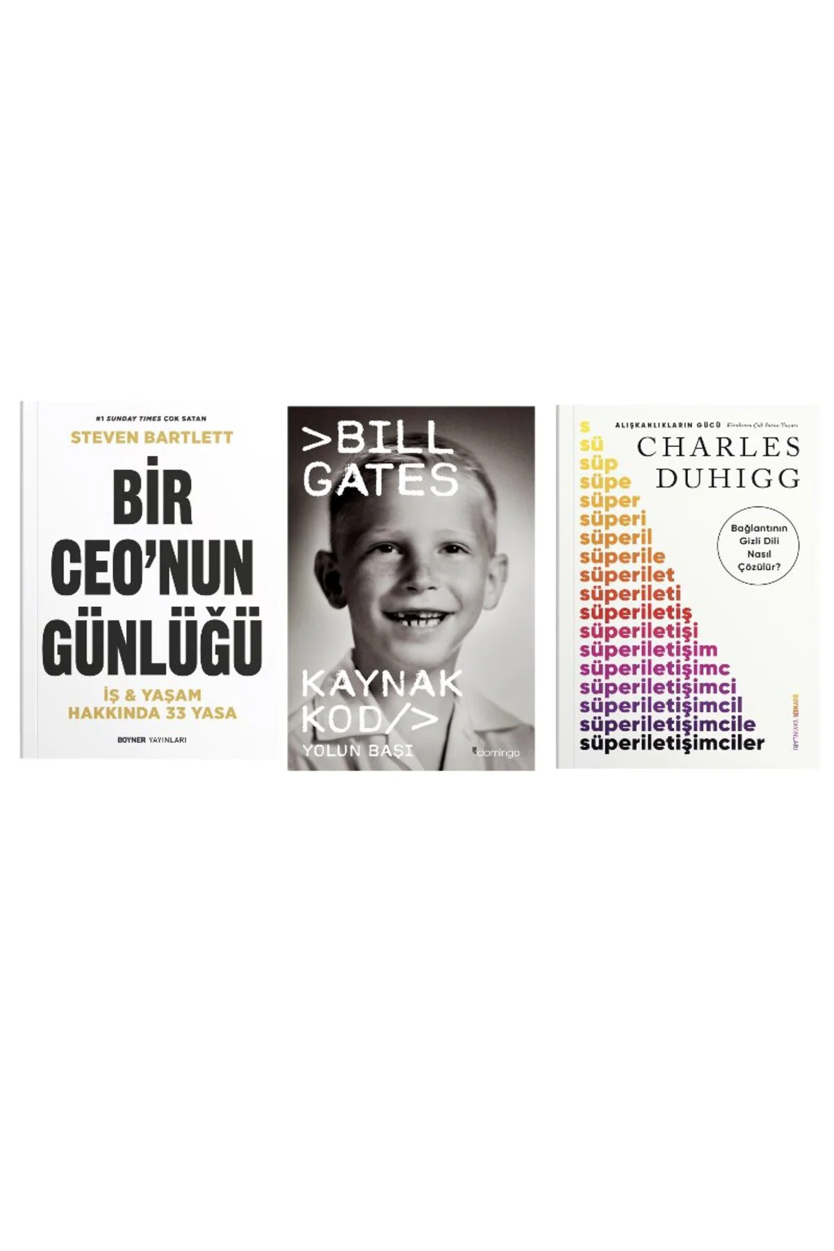bir ceo nun gunlugu + kaynak kod + super iletisimciler=(3 kitap)