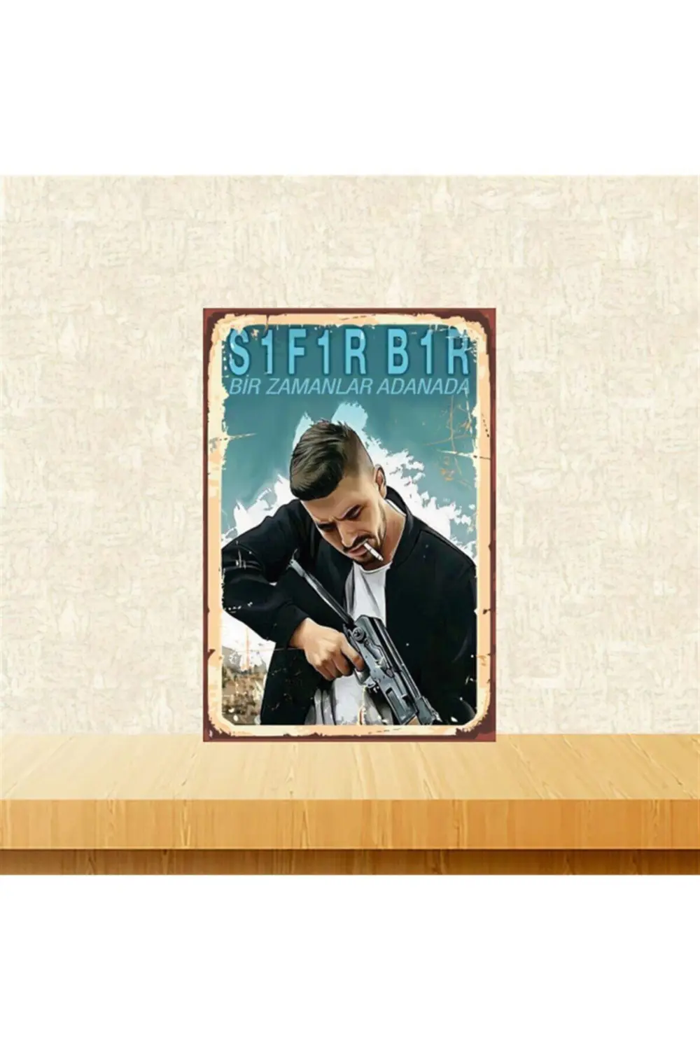 Bir Zamanlar Adanada Sıfır Bir 20-30 Cm Retro Ahşap Tablo Tkfx508