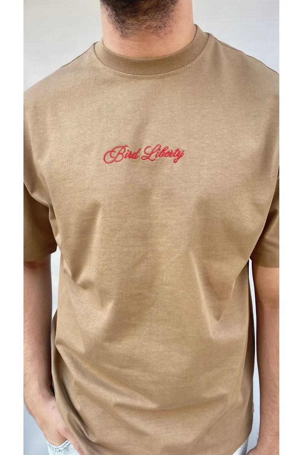 Bird Sırt Nakış Baskılı Oversize T-shirt