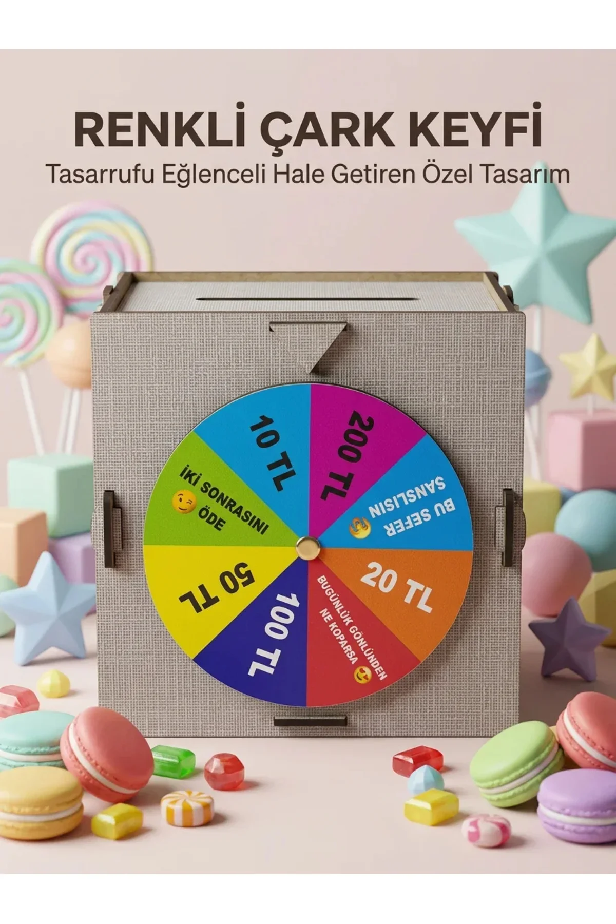 Birikim Kutusu Şans Çarklı Tasarruf Oyunu Eğlenceli Hedef Kumbarası Birikim Kutusu Şans Çarklı Tasarruf Oyunu Eğlenceli Hedef Kumbarası