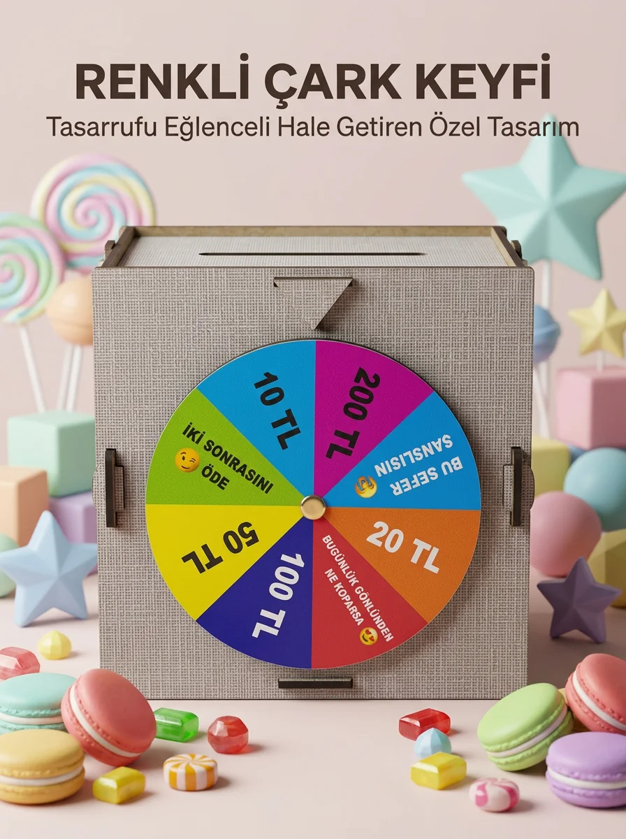 Birikim Kutusu Şans Çarklı Tasarruf Oyunu Eğlenceli Hedef Kumbarası Fiyatı, Yorumları ve Özellikleri