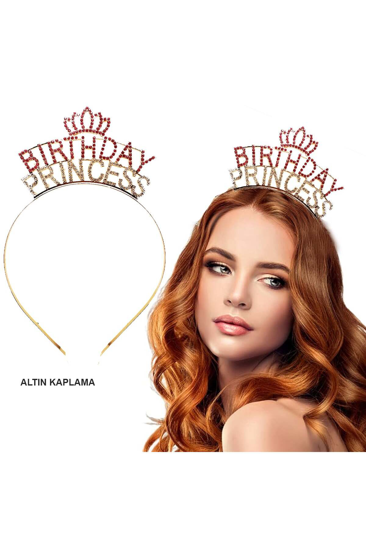 Ttt Birthday Princess Kristal Taç – Altın Kaplama