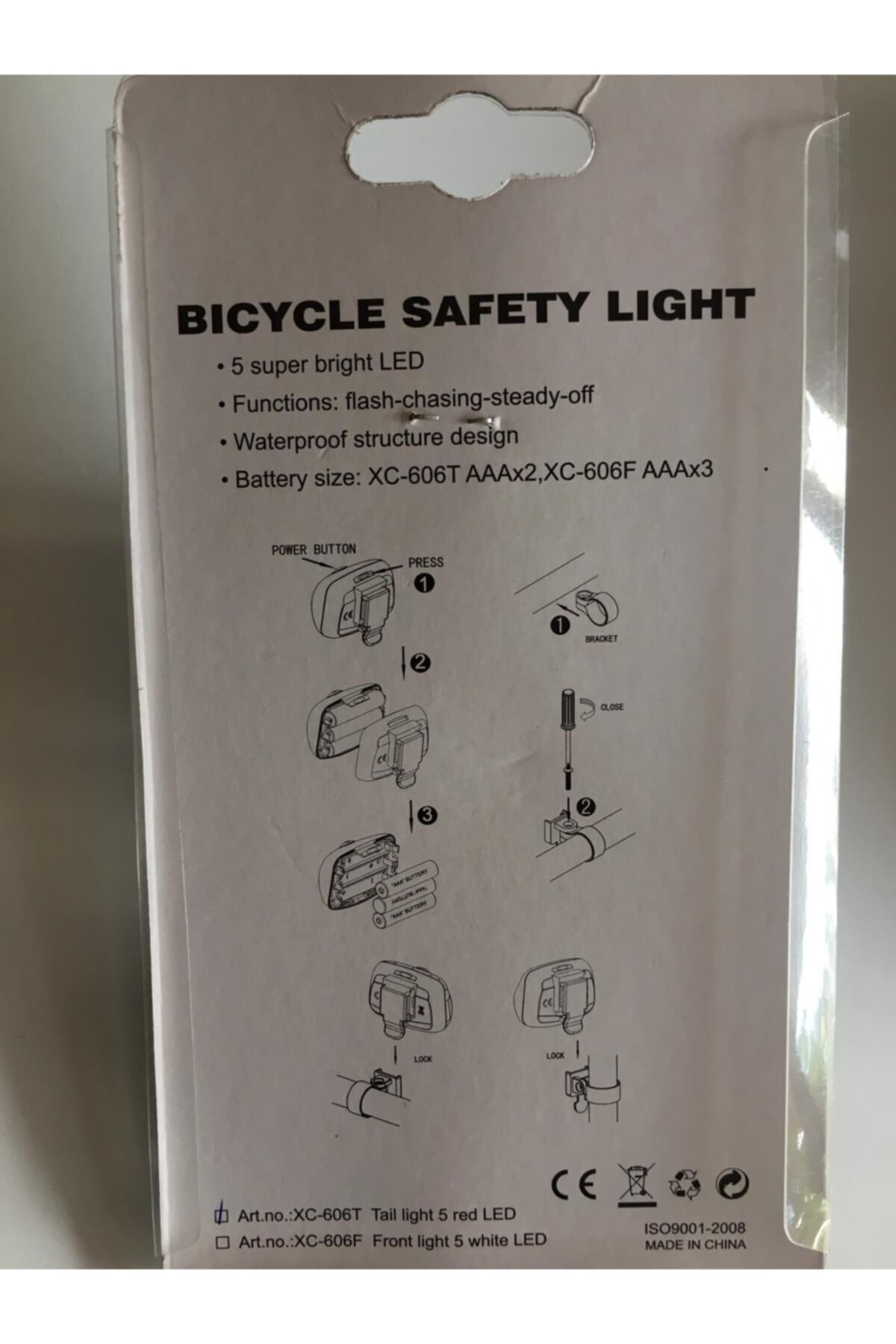 Bisiklet 5 Ledli 3 Fonksiyonlu Pilli Arka Stop Pilleri Ile Berabe