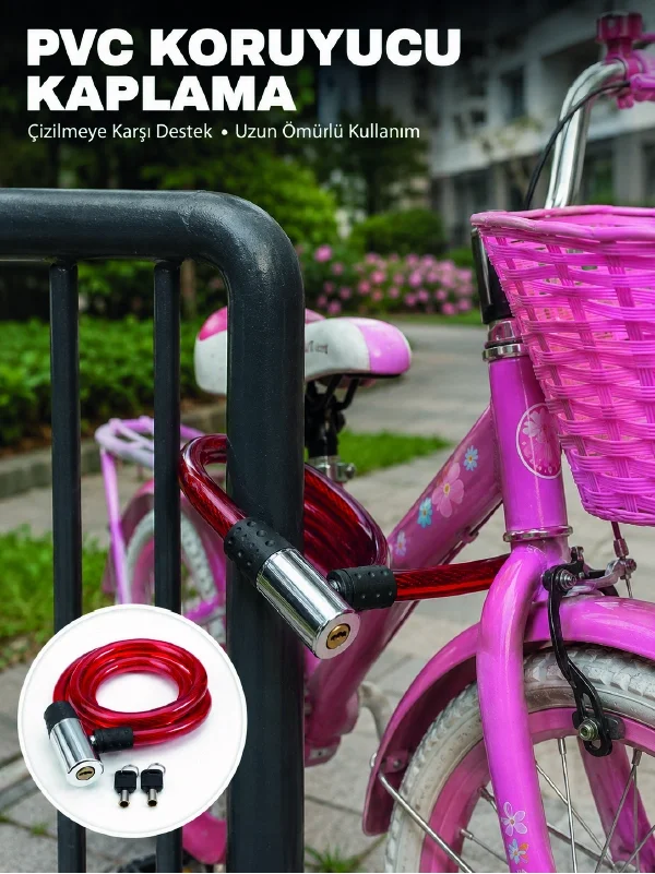 Bisiklet, Elektrikli Scooter ve Çocuk Bisikletleri İçin Güvenlik Kilidi Bisiklet, Elektrikli Scooter ve Çocuk Bisikletleri İçin Güvenlik Kilidi