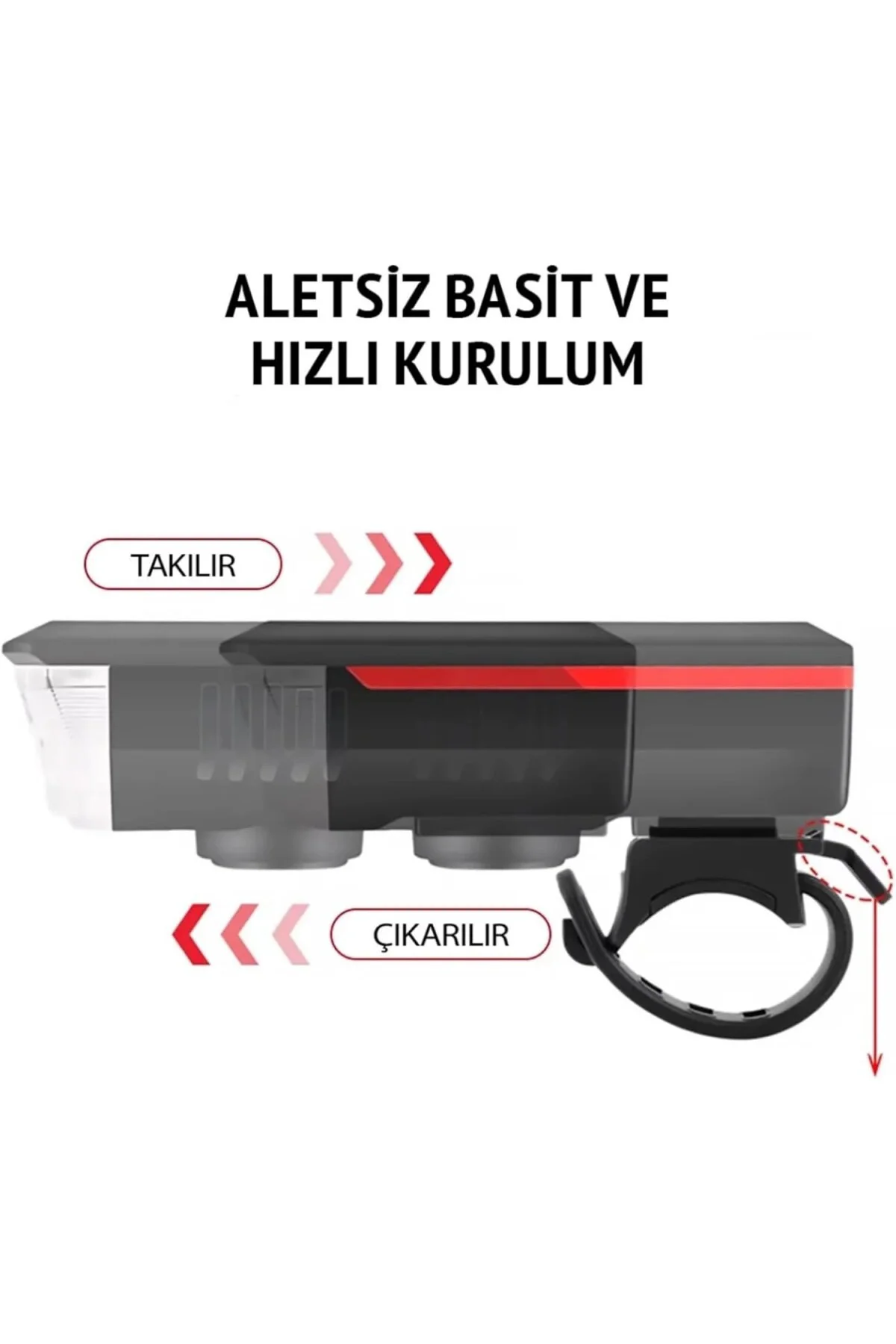 Bisiklet Feneri Bisiklet Alarmı Bisiklet Kornası Solar Enerjili U