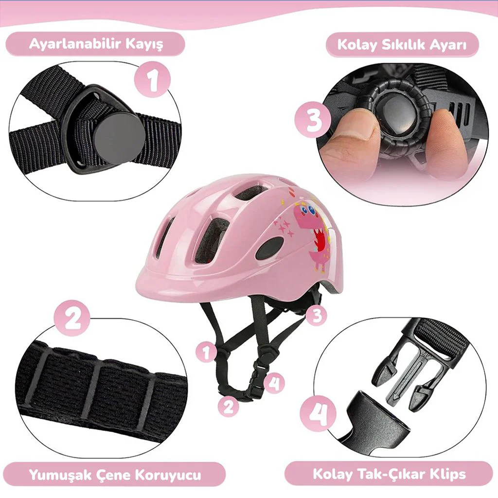 Bisiklet Kask Çocuk - IMPACT KIDDO, Pembe, Small Bisiklet Kask Çocuk - IMPACT KIDDO, Pembe, Small