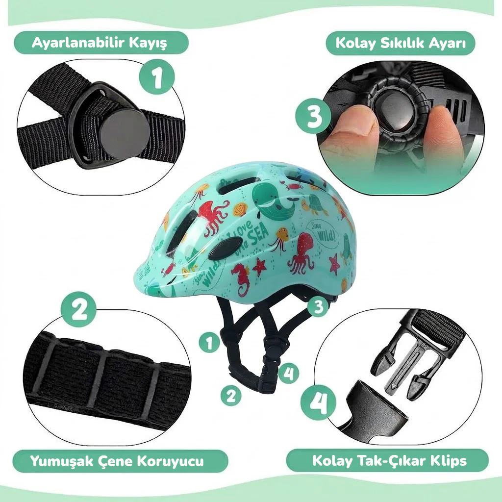 Bisiklet Kask Çocuk - IMPACT KIDDO, Mavi, Small