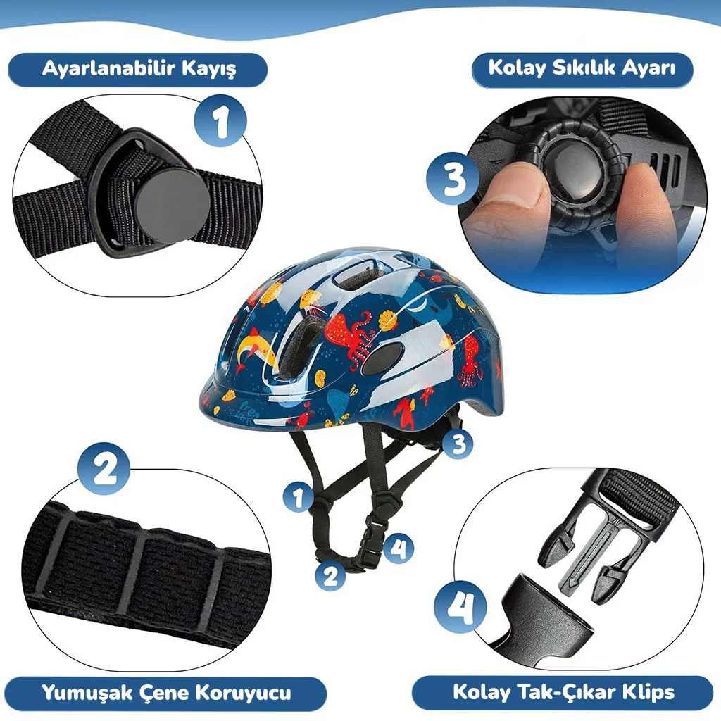 Bisiklet Kask Çocuk - IMPACT KIDDO, Lacivert, Small