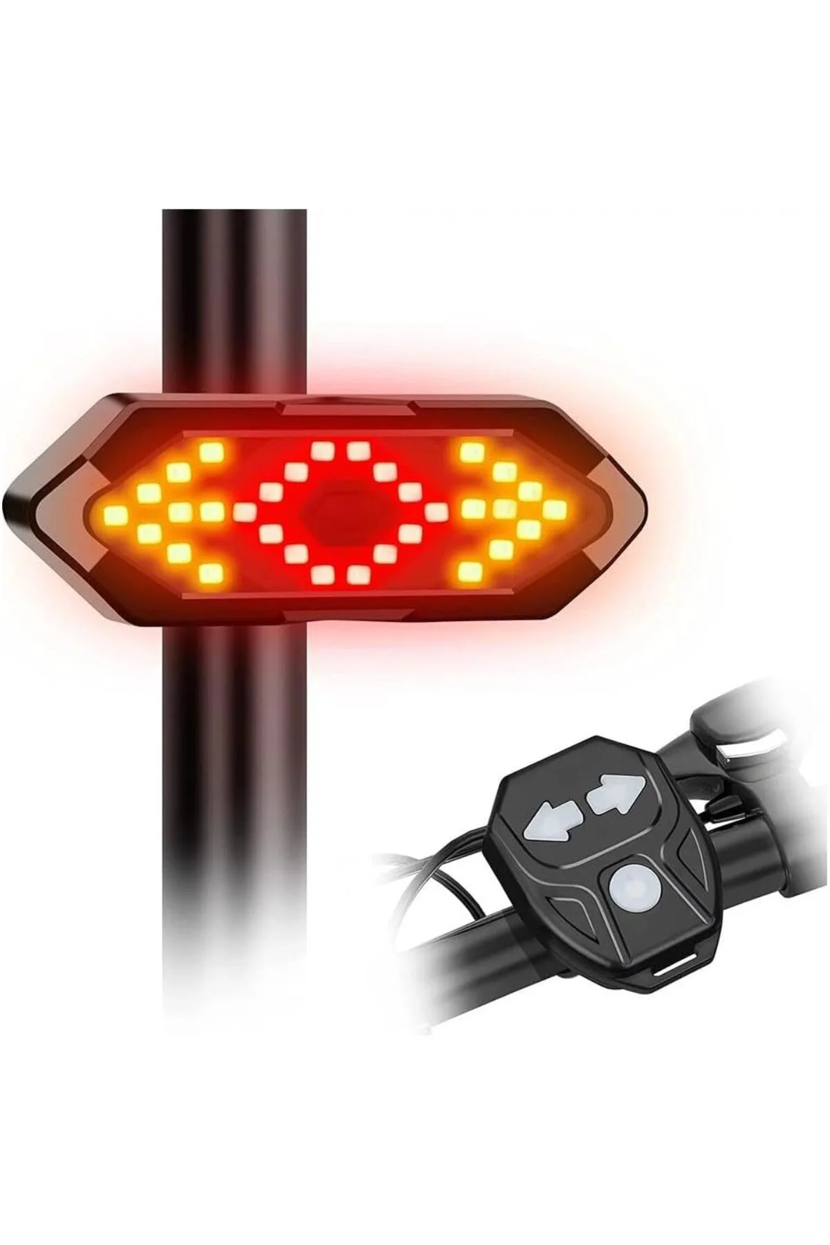 Bisiklet Scooter Dönüş Sinyali 5 Farklı Işık Şarjlı Arka LED Uyar