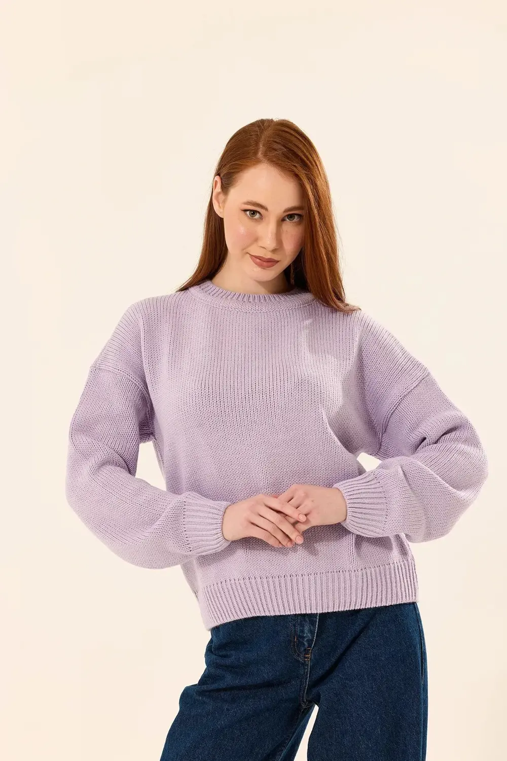 BİSİKLET YAKA KADIN TRİKO KAZAK