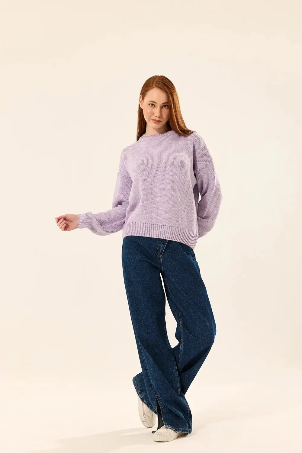 BİSİKLET YAKA KADIN TRİKO KAZAK