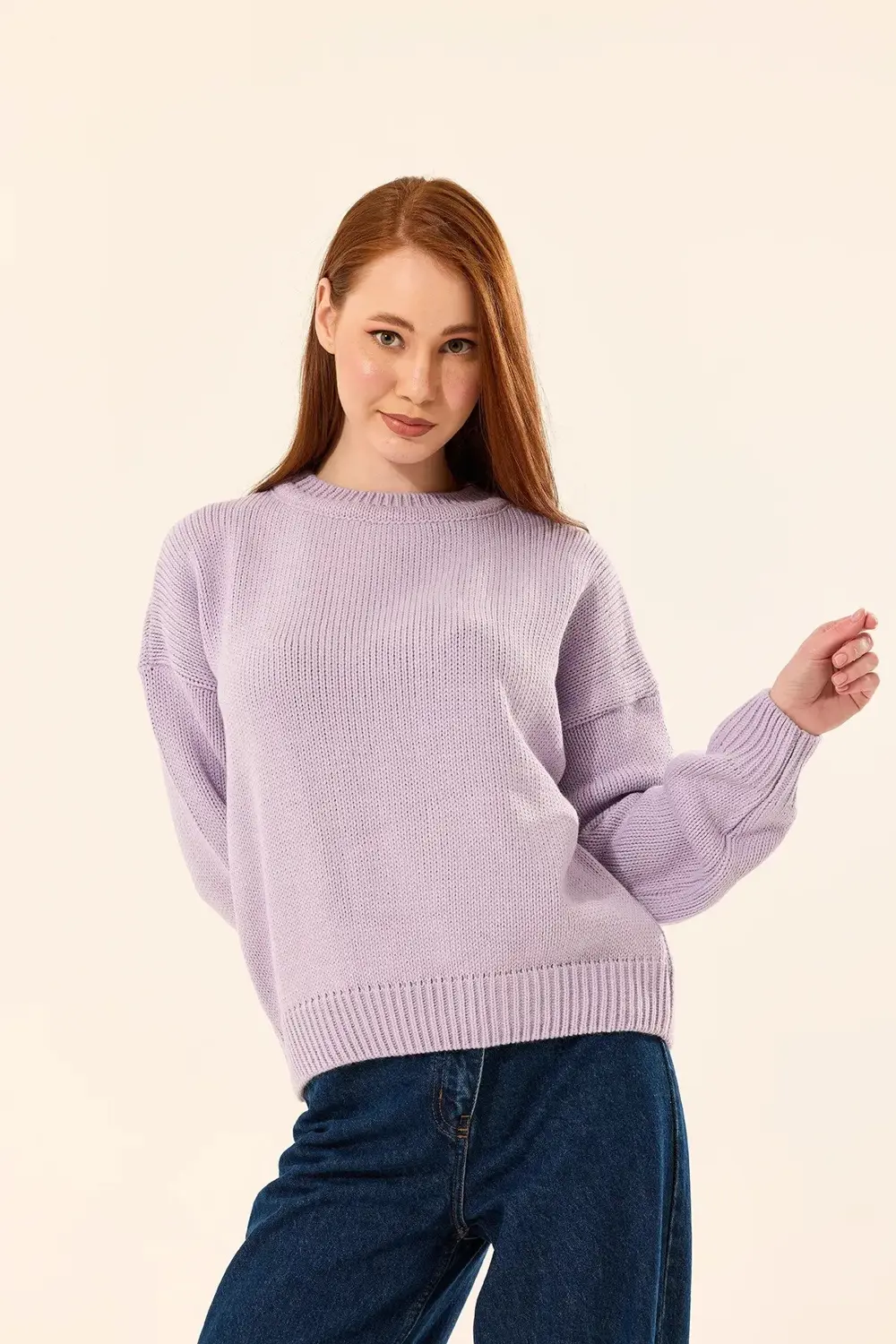 BİSİKLET YAKA KADIN TRİKO KAZAK