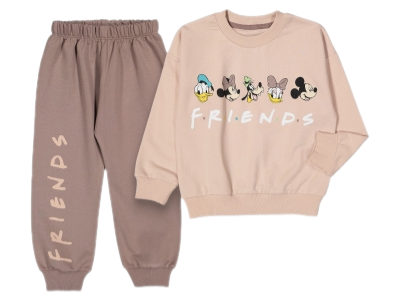 Bisiklet Yaka Uzun Kollu Minnie Mouse Baskılı Kız Çocuk Sweatshir