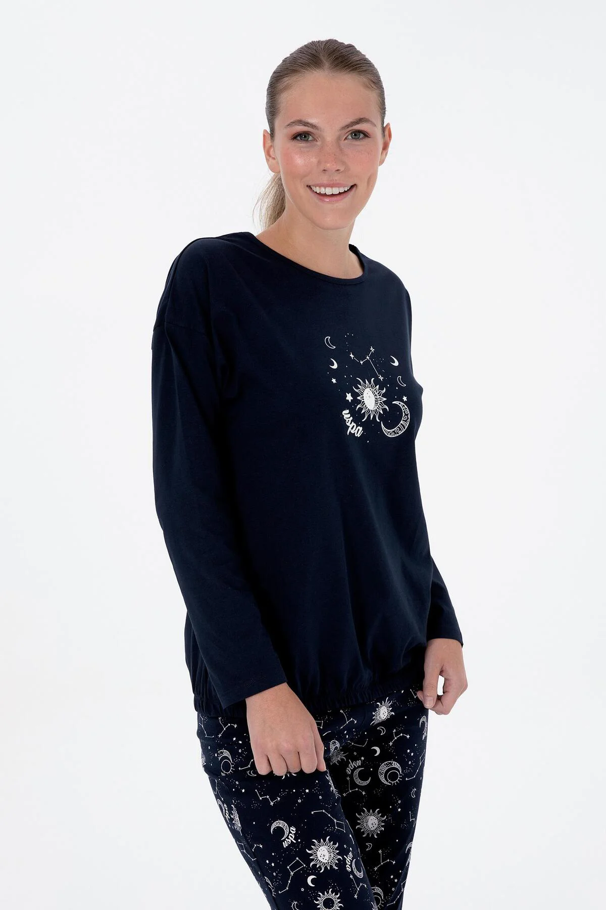 Bisiklet Yaka Uzun Kollu Pijama Takımı RAHAT KESİM S26155