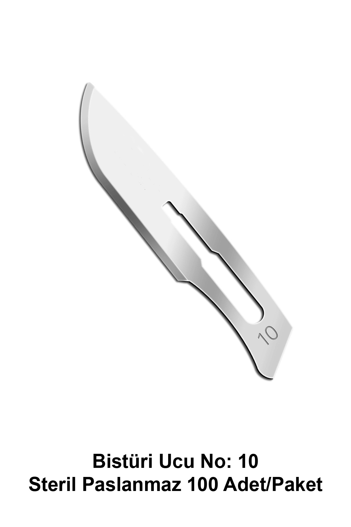 Bistüri Ucu No: 10 / Steril - Paslanmaz - 100 Adet / Paket
