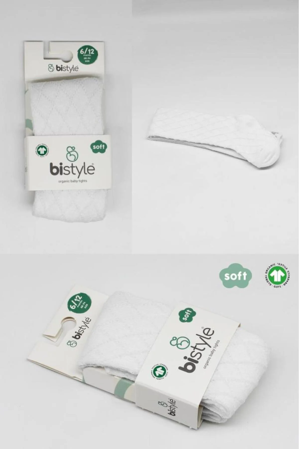 Bistyle Tekli Ekose Kabartma Penye Külotlu Çorap BS50105 Beyaz