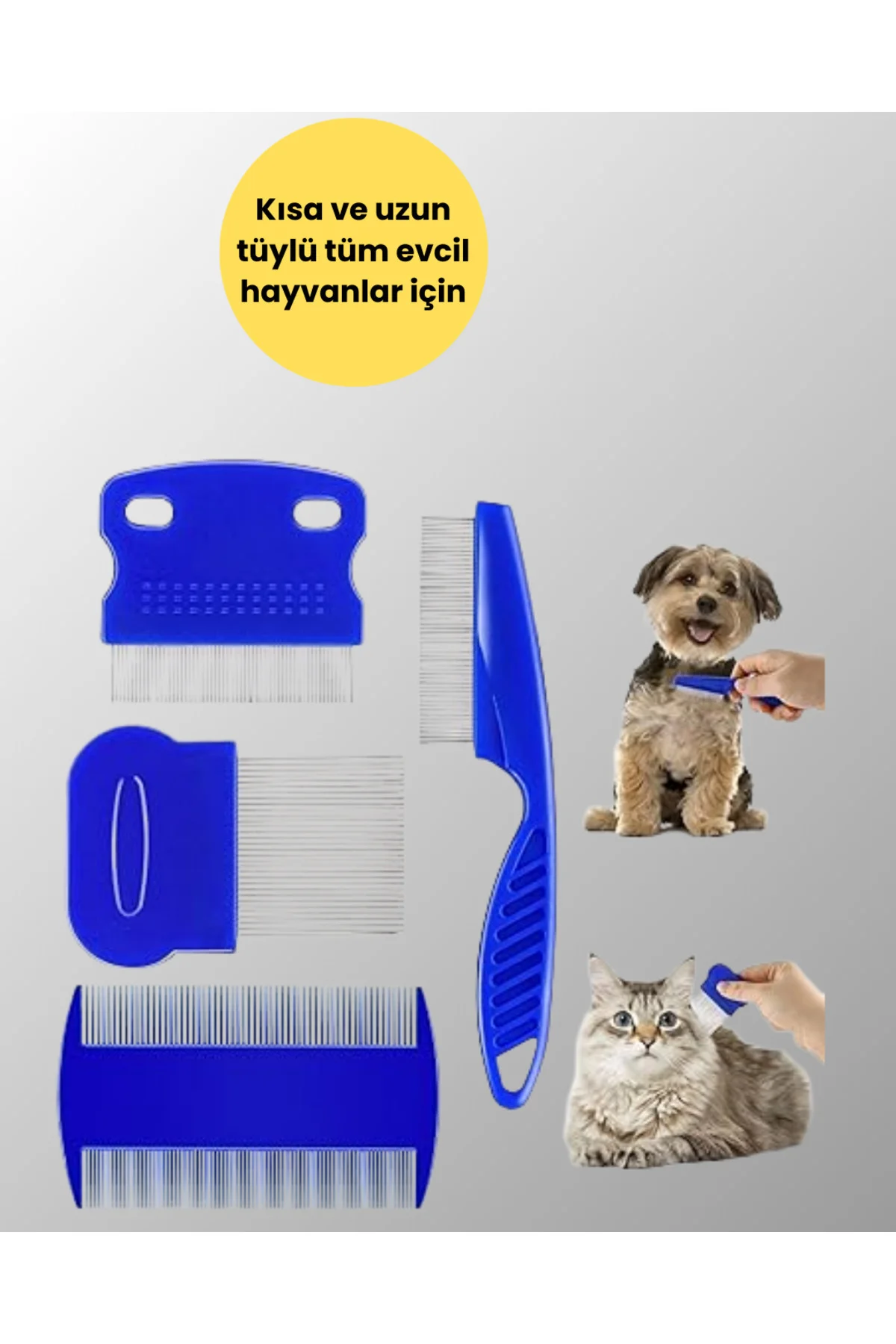 Bit, Pire ve Tüy Temizliğine Uygun Çok Amaçlı Evcil Hayvan Tarağı
