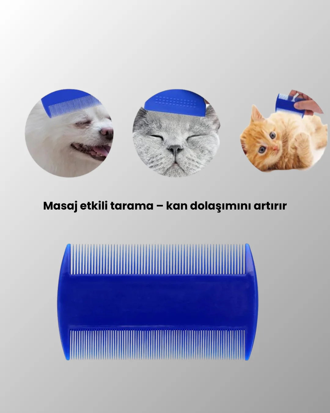 Bit, Pire ve Tüy Temizliğine Uygun Çok Amaçlı Evcil Hayvan Tarağı