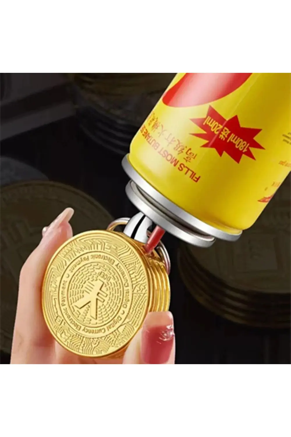 Bitcoin Anahtarlık Gazlı Metal Çakmak