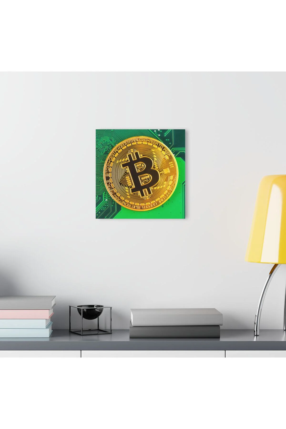 Bitcoin Kripto BTC Crypto Para 5 Cam Tablo Duvar Dekoru