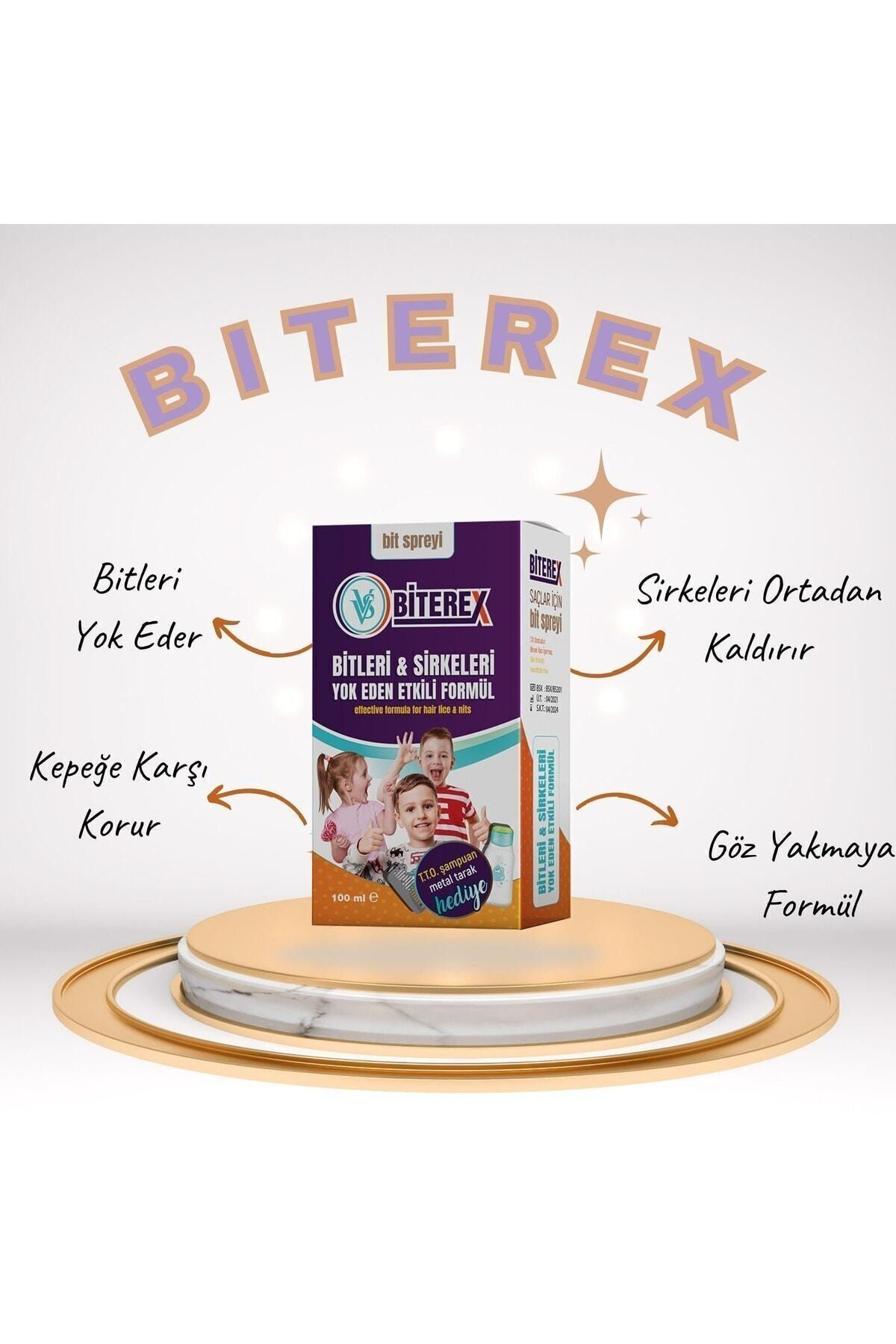 Biterex Bit Spreyi 100 ml + Şampuan 150 ml - Çelik Tarak Hediyeli