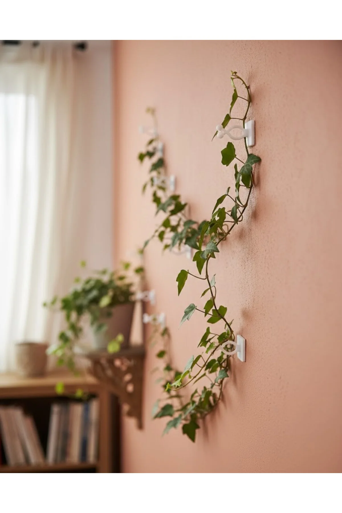 “Bitki & Sarmaşık Tutucu Duvar Klipsi – 4 cm 10 Adet Yapışkanlı B