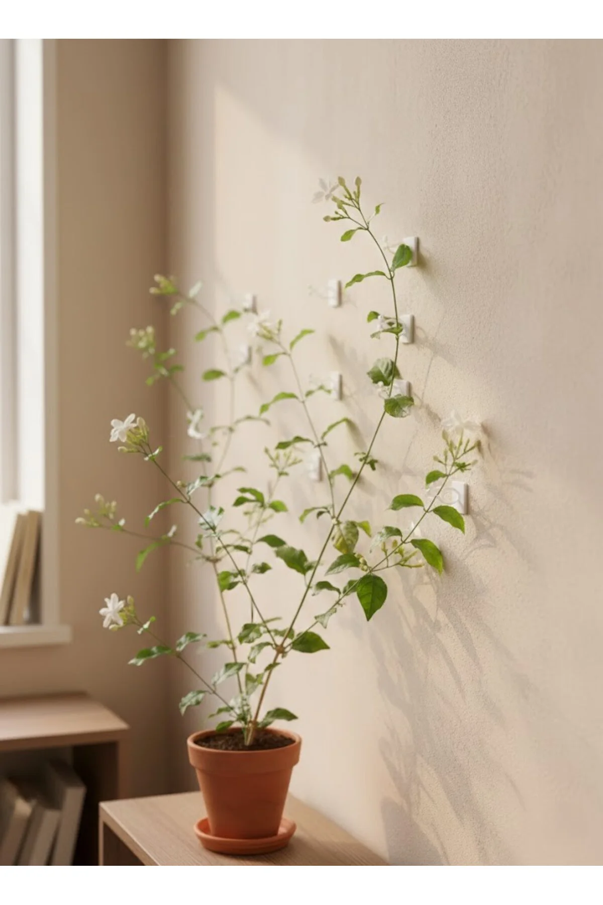 “Bitki & Sarmaşık Tutucu Duvar Klipsi – 4 cm 10 Adet Yapışkanlı B