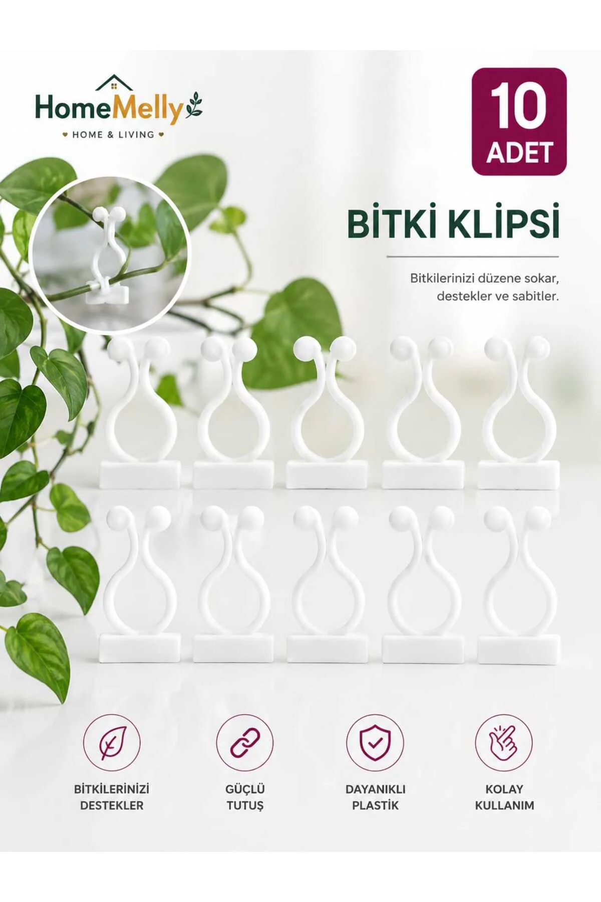 “Bitki & Sarmaşık Tutucu Duvar Klipsi – 4 cm 10 Adet Yapışkanlı Bahçe / Balkon & İç Mekan Dekoru” “Bitki & Sarmaşık Tutucu Duvar Klipsi – 4 cm 10 Adet Yapışkanlı Bahçe / Balkon & İç Mekan Dekoru”