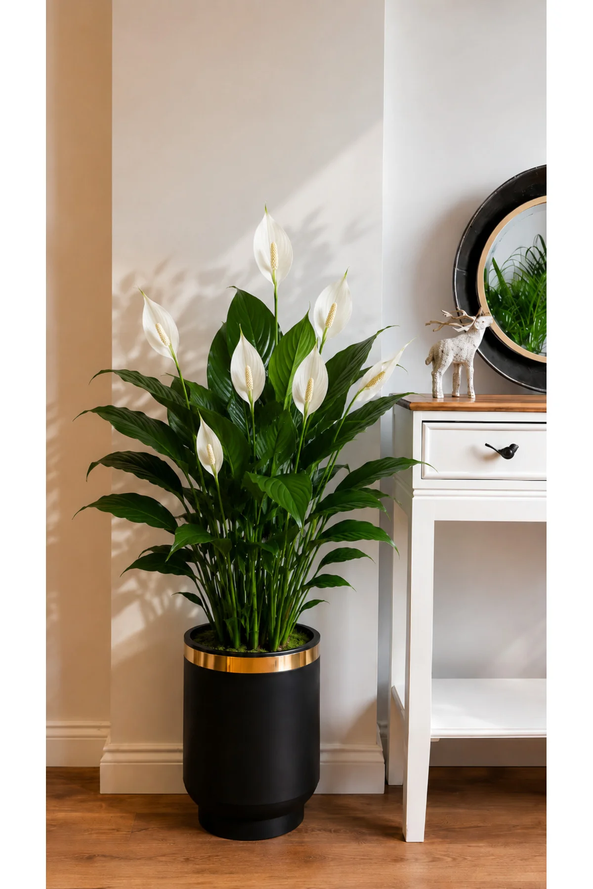 Bitkidunyam Metal Saksı, Mat Siyah ve Altın Detaylı Kenar, Modern Stil, Silindirik, İç Mekan, 23x21 cm No:25 Bitkidunyam Metal Saksı, Mat Siyah ve Altın Detaylı Kenar, Modern Stil, Silindirik, İç Mekan, 23x21 cm No:25