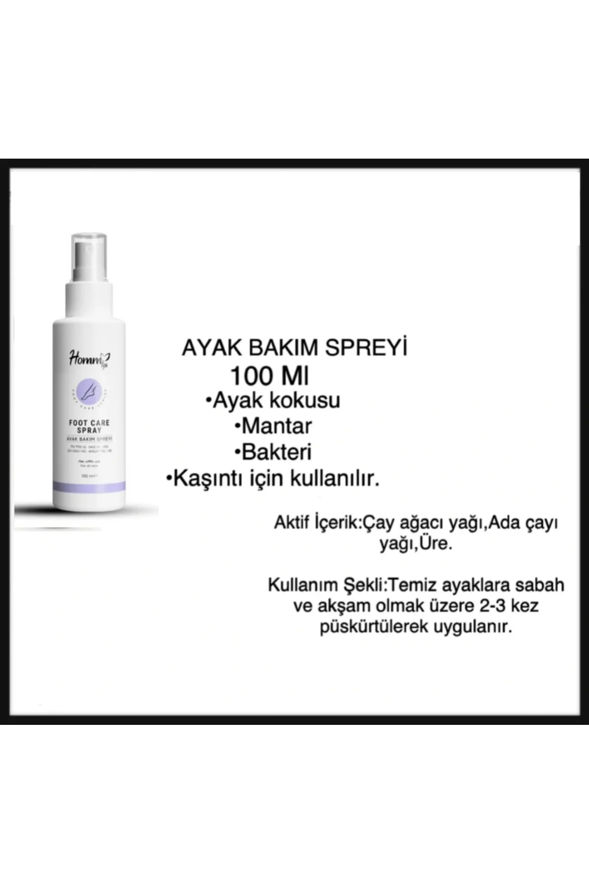 Bitkisel Ayak Koku Giderici Bakım Spreyi - Görsel 2
