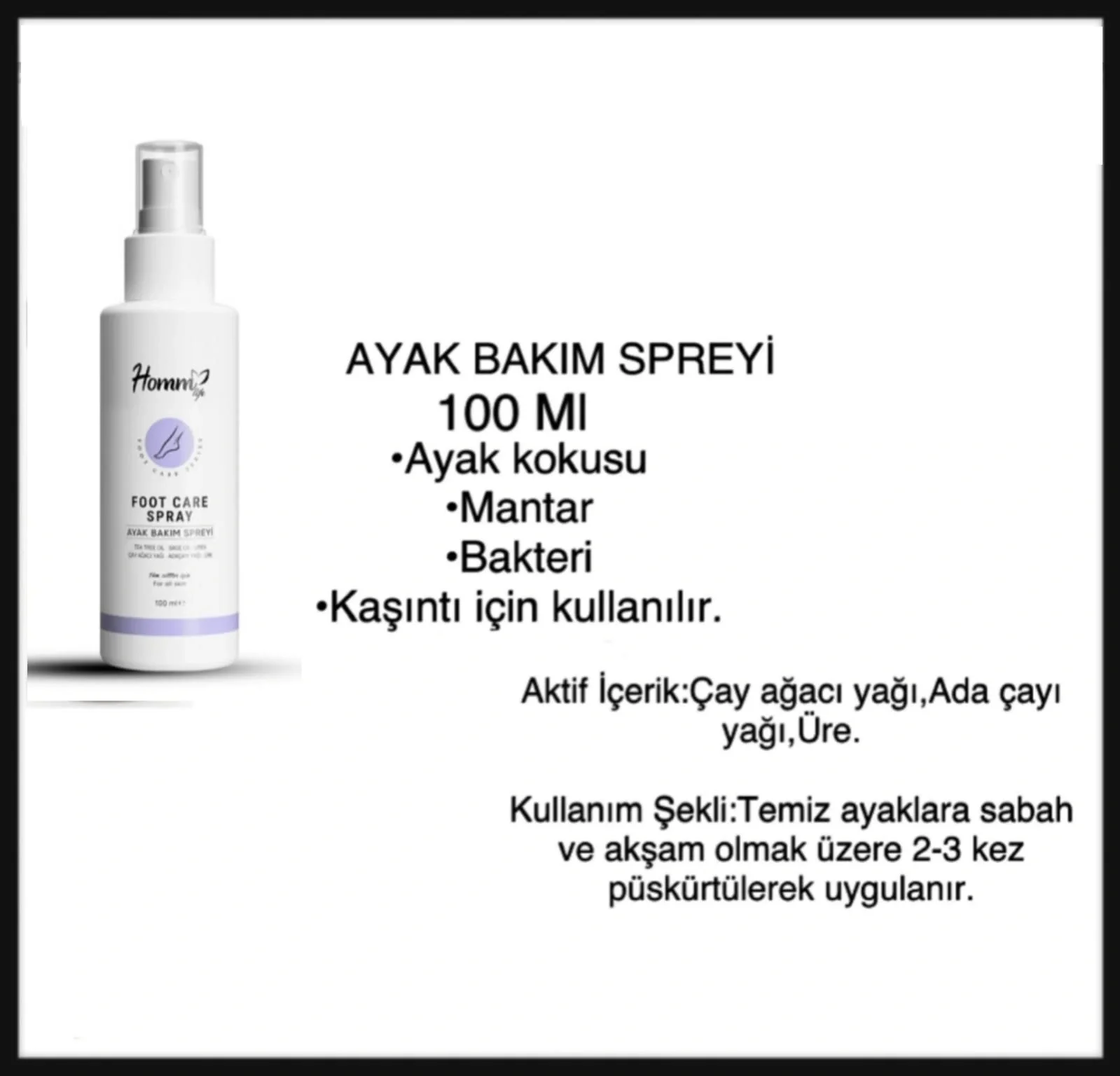 Bitkisel Ayak Koku Giderici Bakım Spreyi Bitkisel Ayak Koku Giderici Bakım Spreyi