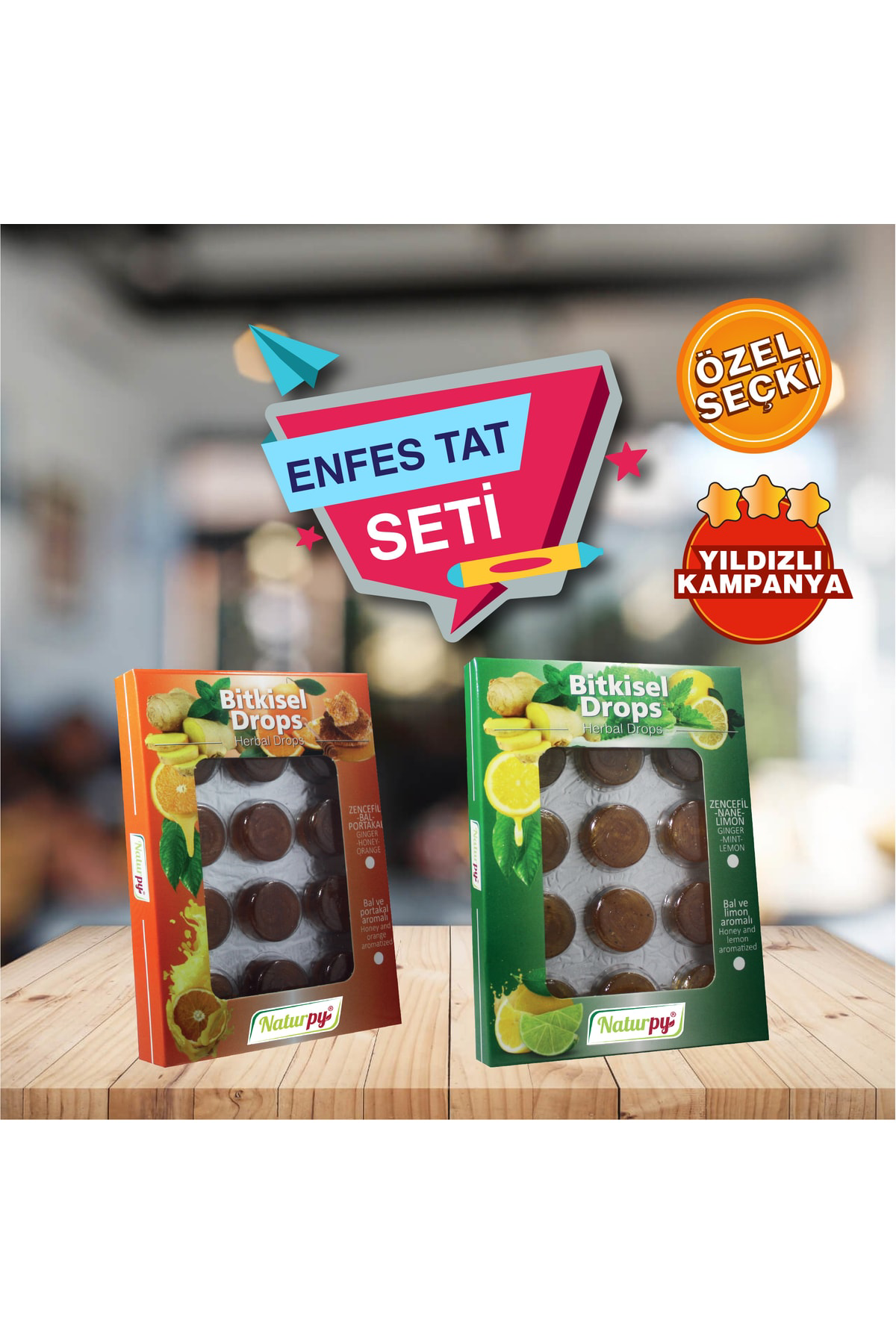 Naturpy Bitkisel Drops Pastiller (Nane Limon, Portakal)