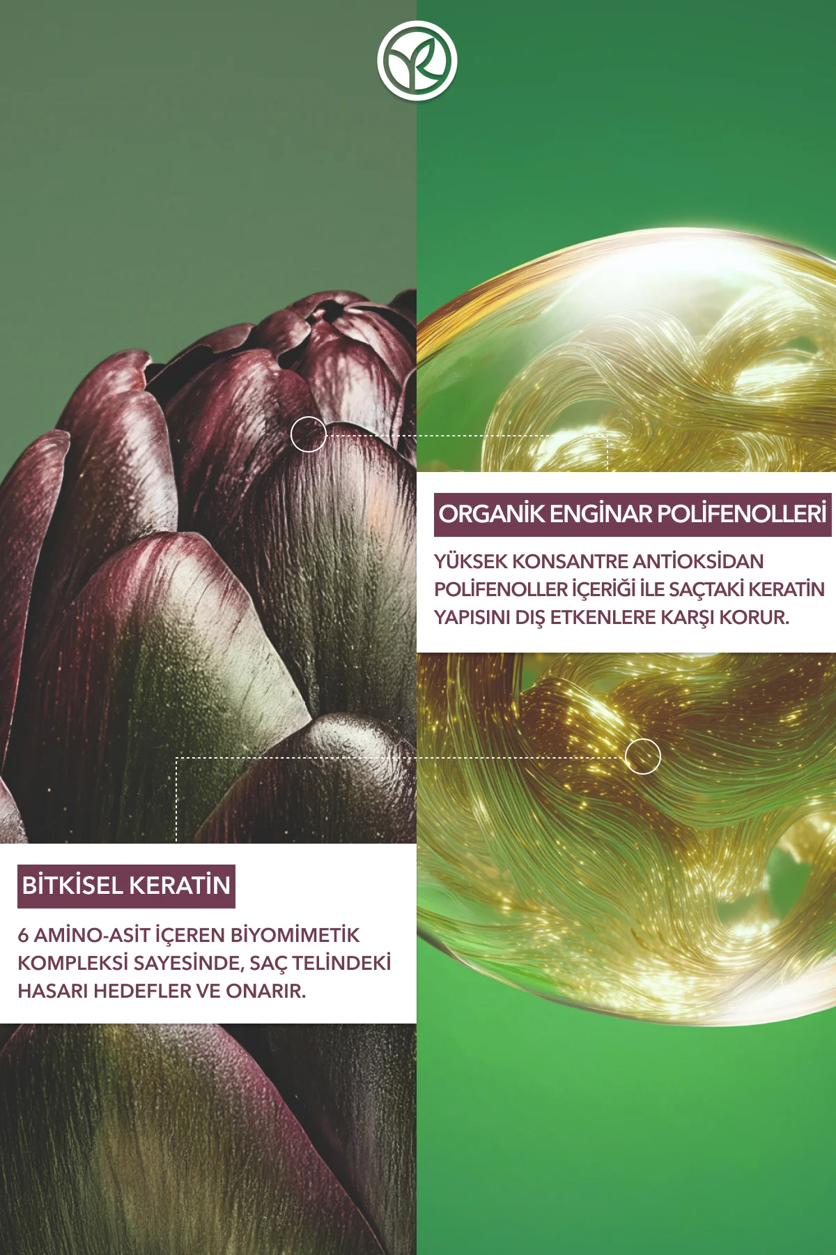 Bitkisel Keratin Bakım Kremi - Tüm Saçlar/Onarıcı / Şekillendiric