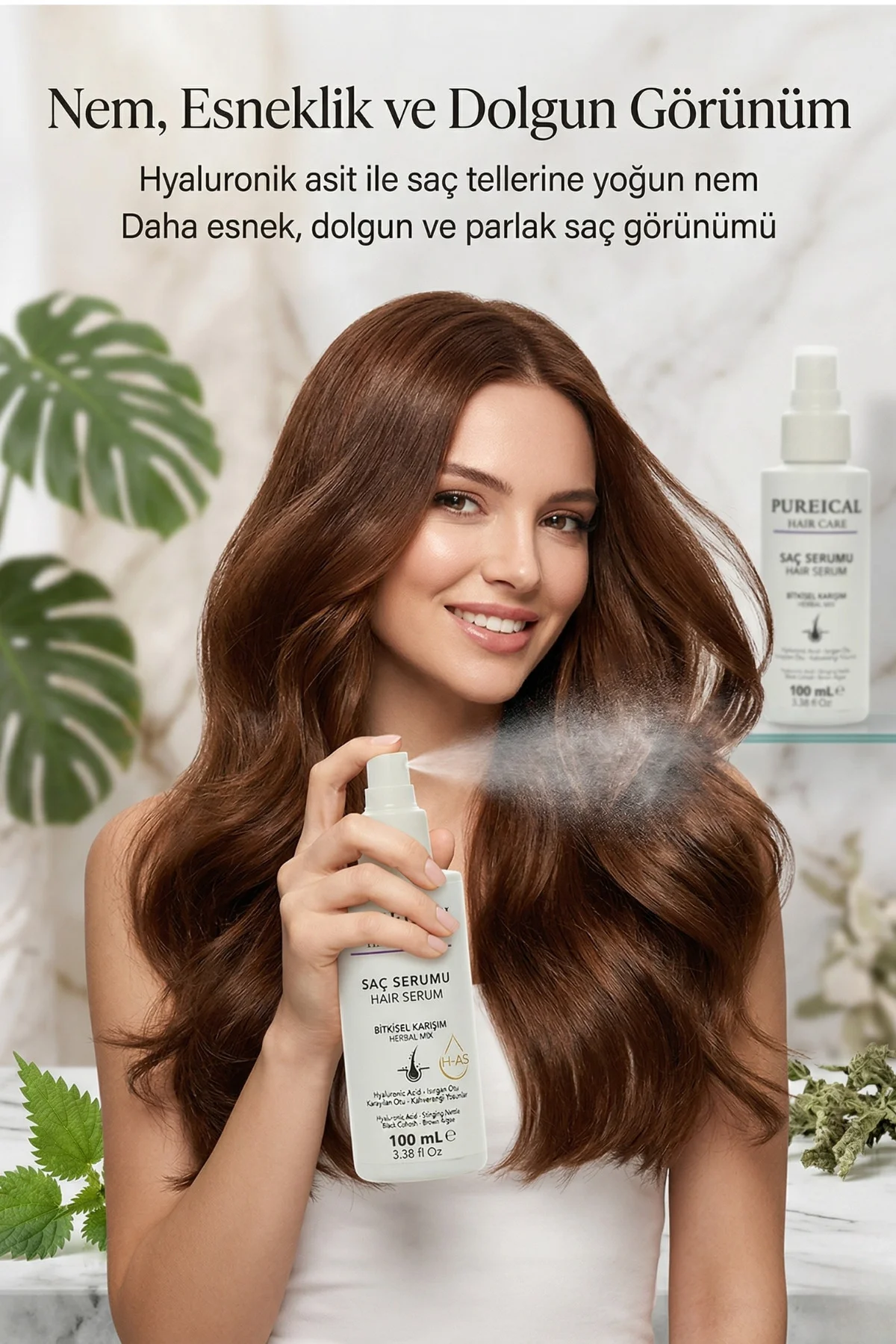 Bitkisel Saç Serumu 100 ml, Saç Kaybını Önleyici ve Güçlendirici 