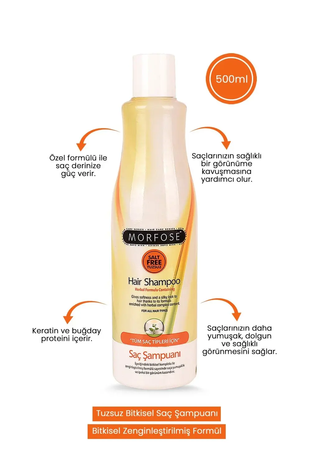 Bitkisel Tuzsuz Şampuan 500 ml