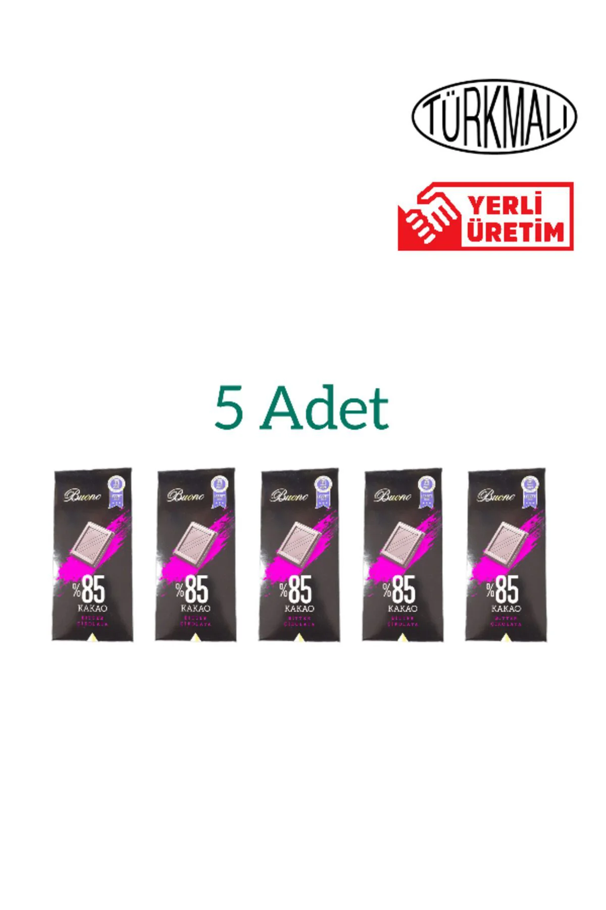 Bitter Çikolata %85 Kakaolu 100 gr 5 Li Paket