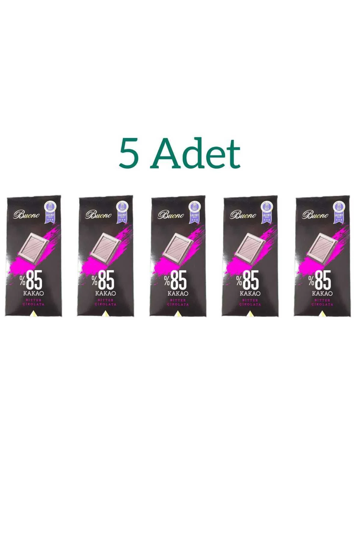 Bitter Çikolata %85 Kakaolu 100 gr 5 Li Paket