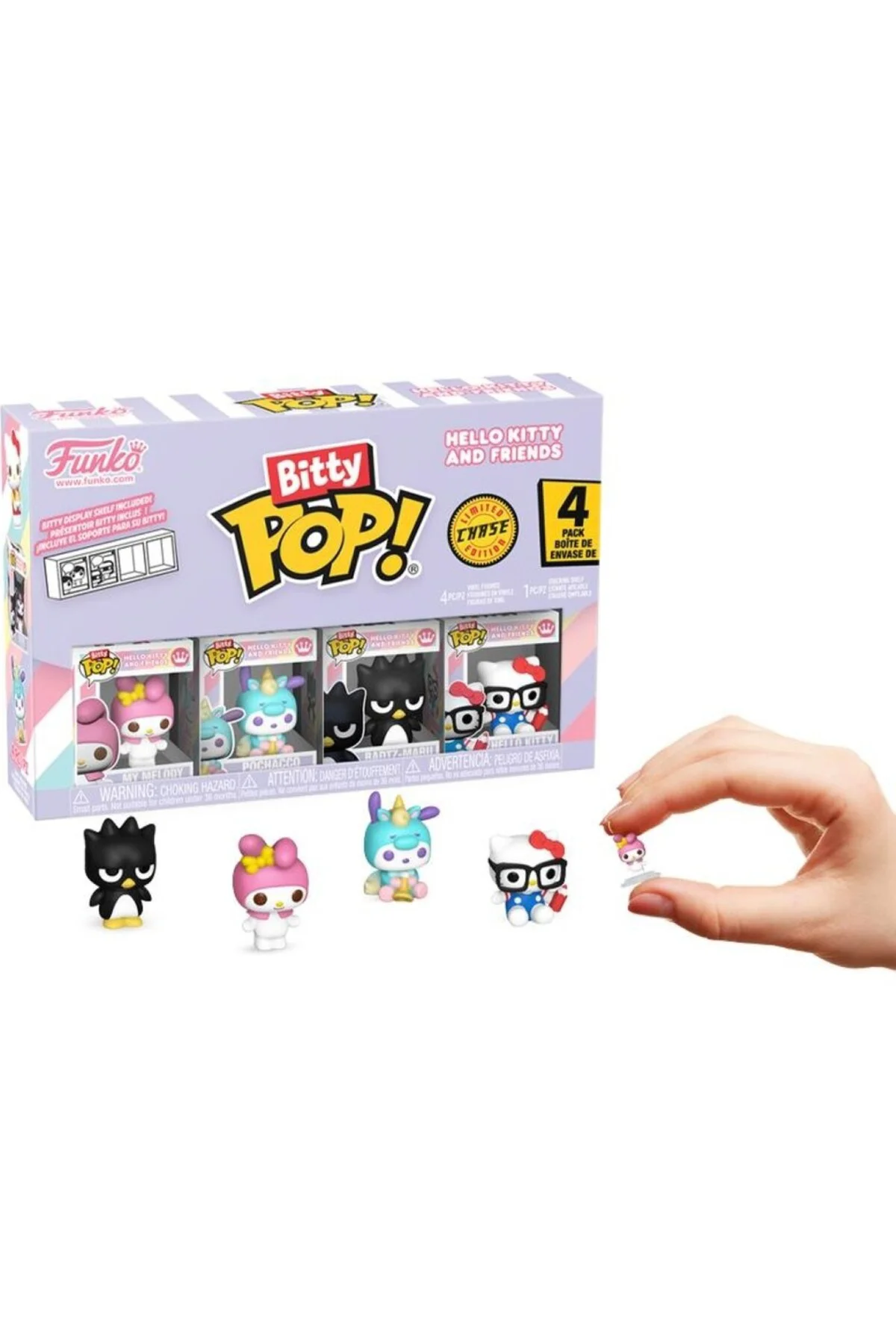 Bitty Pop 4-Pack Hello Kitty And Friends - My Melody, Pochacco, Badtz-Maru, Chase Figure