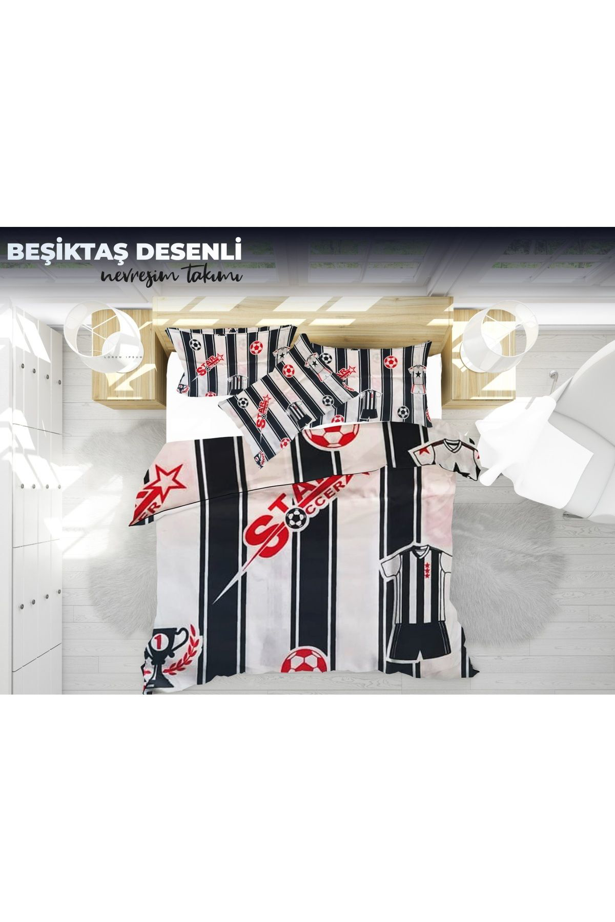 Beautiful Bird Bjk Çift Kişilik Çarşaflı Nevresim Takımı