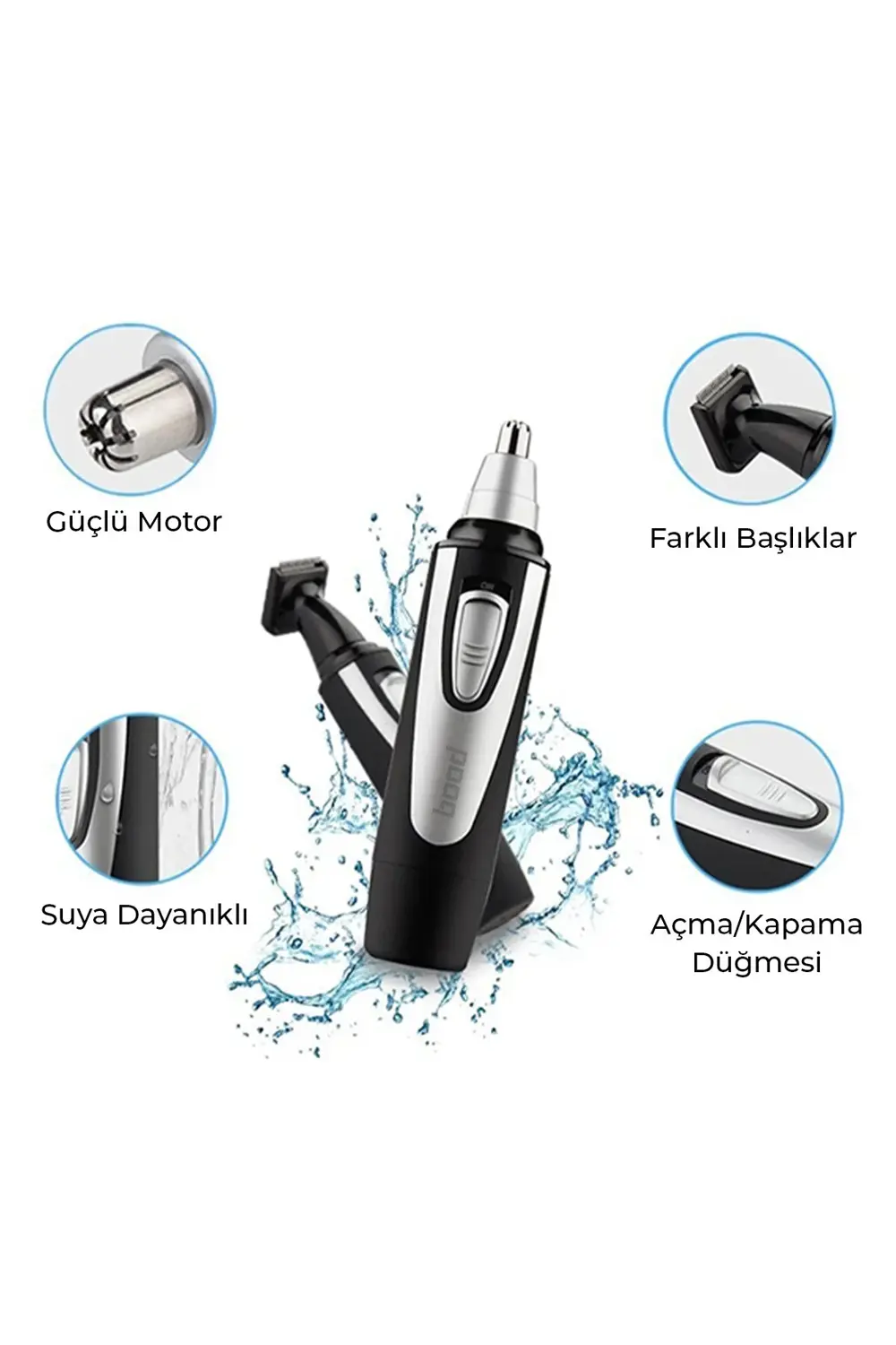 BK-105 Kişisel Bakım Seti 3 in 1 | Saç, Sakal ve Burun Tüyü Temiz