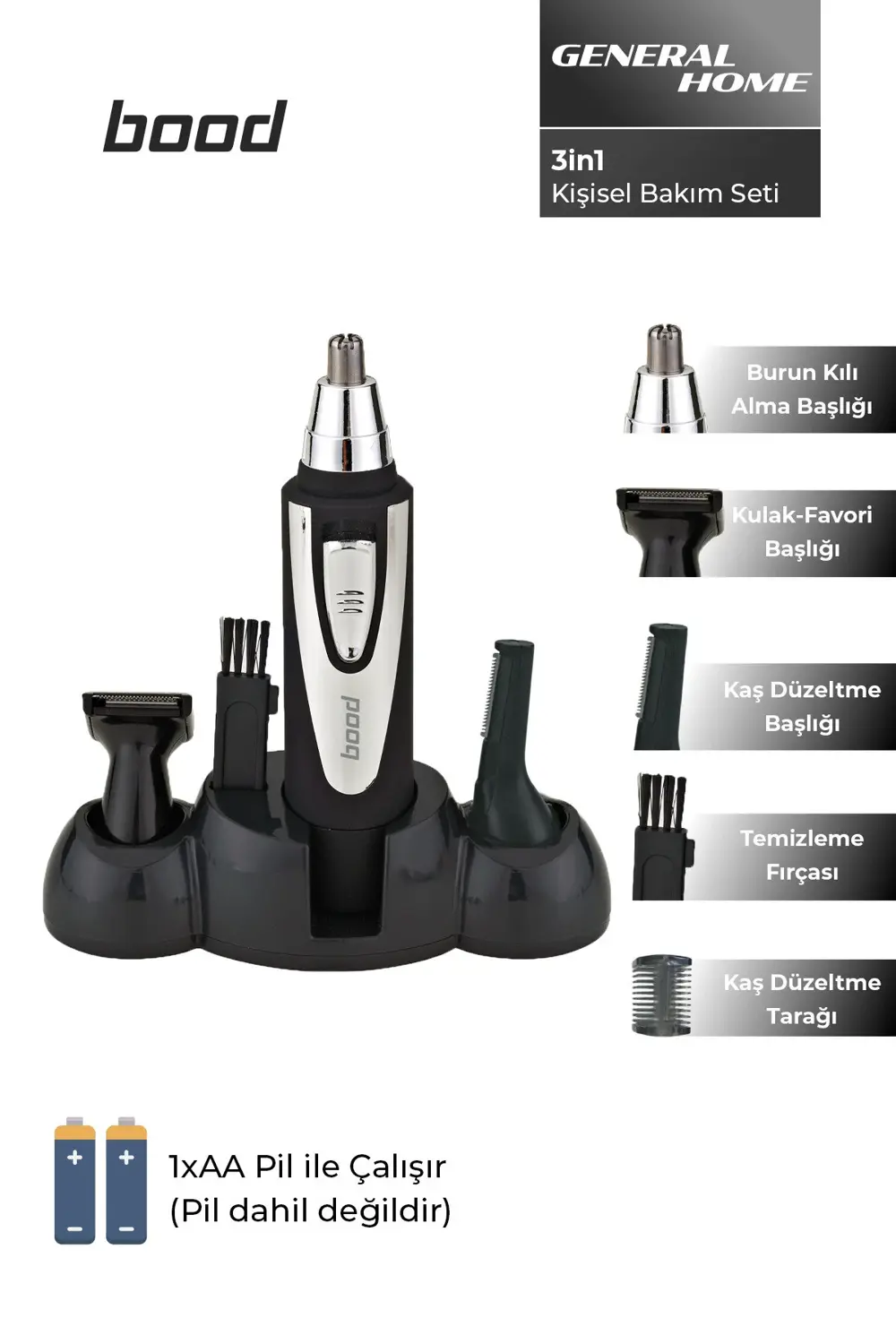 BK-105 Kişisel Bakım Seti 3 in 1 | Saç, Sakal ve Burun Tüyü Temiz