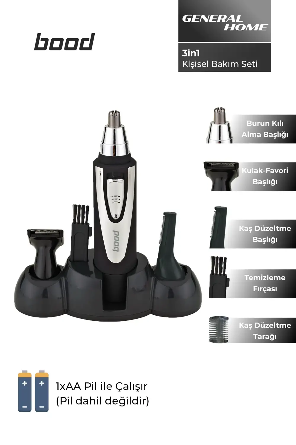 BK-105 Kişisel Bakım Seti 3 in 1 | Saç, Sakal ve Burun Tüyü Temiz